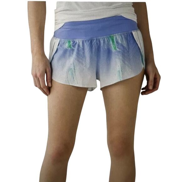 Lululemon Split Second Short‎ II Wind Chill White Lullaby Purple Green Yellow 6 - Picture 1 of 10